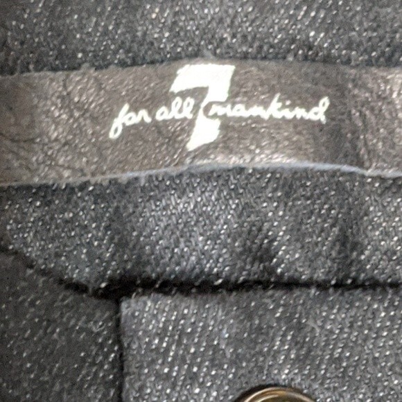 7 for all mankind embellished black skinny jeans pockets higher rise 28x… - Picture 12 of 15